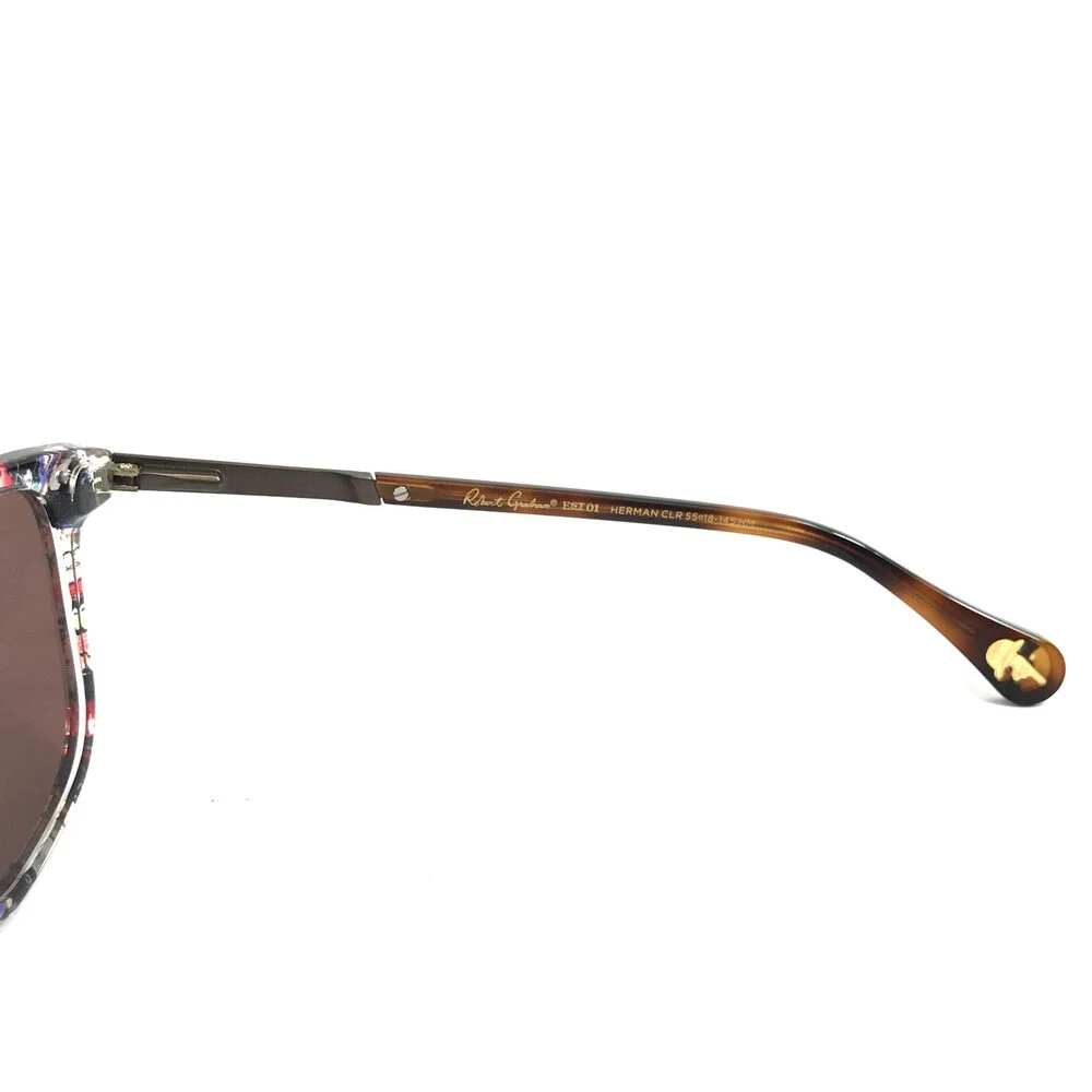 Robert Graham Sunglasses HERMAN CLR Clear Multicolor Frame w/ Light Brown Lenses